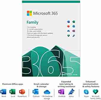 Microsoft Office 365 Family - 1 Year Media less (ESD) upt to 6 Users - 6GQ-00087