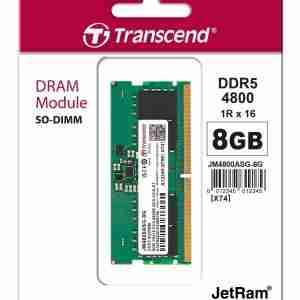 Transcend 8GB JM DDR5 4800 SO-DIMM 1Rx16 1Gx16 CL40 1.1V - JM4800ASG-8G