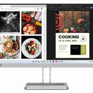 Lenovo L24i-40 23.8" FHD Monitor, Cloud Grey Color, Connectivity : 1 VGA, 1 HDMI 1.4 - 67A8KAC3AE