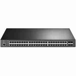 TP-Link 48-Port 10/100/1000Mbps JetStream Gigabit L2+ Managed Switch with 48-Port PoE+ and 4-Port 10GE SFP+ Slots - TL-SG3452XP