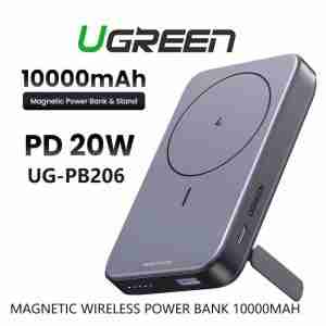 UGREEN 10000mAh Magnetic Wireless Power Bank (Space Gray) (LY) - PB206