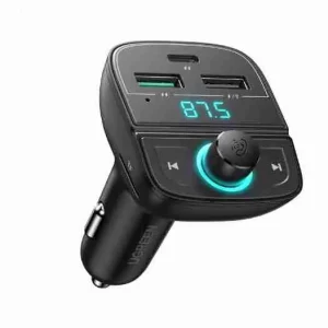 UGREEN Bluetooth Car Charger (5.0+PD+QC3.0+USB Flash Drive+TF) (Black) - CD229