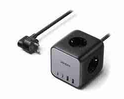 UGREEN DigiNest Cube Power Strip (3 AC outlets + 65W 2A2C) - CD268