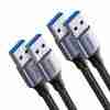 UGREEN USB-A Male to USB-A Male USB 3.0 Alu Case Braided Cable 2M Black - US373