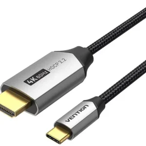 Vention Cotton Braided USB-C to HDMI Cable 1M Black Aluminum Alloy Type - CRBBF