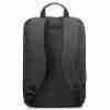 Front view of Lenovo B210 15.6″ Backpack in black Lenovo B210 backpack with padded shoulder straps Padded laptop compartment in Lenovo B210 Backpack Multiple storage compartments of the Lenovo B210 backpack Stylish black design of Lenovo B210 backpack for business and casual use Side view of Lenovo B210 backpack showing water-resistant material