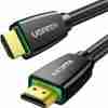 UGREEN 15m HDMI cable coiled with gold-plated connectors visible Close-up of gold-plated HDMI male connectors on UGREEN HD101 cable UGREEN HDMI cable connecting gaming console to a 4K TV UGREEN HDMI cable used in a conference room projection setup UGREEN HD101 15m cable with yellow-black design on white background HDMI cable plugged into a projector and media player in a home theater setup