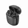 VENTION NBFB0 true wireless earbuds in their open USB-C charging case on a white background Close-up of the 10 mm dynamic driver visible through the transparent earbud shell Side view of the earbuds showing ergonomic silicone ear tips and aluminum-ABS housing Earbud connected to a smartphone via Bluetooth 5.3 with dual-device pairing on-screen IPX4 rating icon overlay on earbuds next to a splash of water VENTION earbuds next to charging case and USB-C cable on a wooden desk