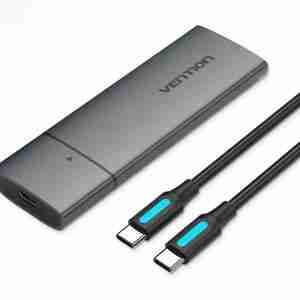 Alternative view of Vention M.2 NVMe SSD Enclosure (USB 3.1 Gen 2-C) – Gray Aluminum Alloy Type (KPGH0),