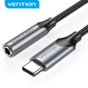 Vention USB-C Male to 3.5MM Earphone Jack With DAC Adapter 0.1M Gray Aluminum Alloy Type, BGMHA - Image 4