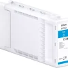 🖼️ Alt Texts: Front packaging of Epson T41F240 UltraChrome XD2 350 ml cyan ink cartridge Close-up of the label on an Epson UltraChrome XD2 cyan cartridge Epson cyan ink cartridge installed in a wide-format printer Side view of the 350 ml Epson T41F240 cyan ink bottle Epson UltraChrome XD2 cyan ink cartridge next to printed graphic Genuine Epson UltraChrome XD2 cyan ink in its original packaging