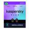 Kaspersky Plus 1 Device 1 Year License KL1042Q5AFS retail box User interface of Kaspersky dashboard showing antivirus status Mobile and PC supported by Kaspersky Plus Kaspersky VPN and password manager feature icons Almiria Limited Nairobi – Kaspersky authorized reseller banner Kaspersky Plus product image with supported platforms