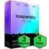 Kaspersky Plus 2024 box for 3 devices, 1-year license Kaspersky security software user dashboard interface Product listing of Kaspersky Plus at Almiria Techstore Mobile and desktop icons showing multi-device support VPN and antivirus protection icon highlights Almiria Limited storefront or branding
