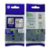 Compatible Brother TZ2-231 12mm label tape black on white Brother P-Touch printer using TZ2-231 tape White laminated label applied to file folder 12mm black on white label used on storage bin Close-up of TZ2-231 label cartridge Compatible Brother label tape roll with clean black-on-white print