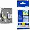 Compatible Brother TZ2-551 label tape roll black on blue 24mm black on blue label printed from Brother P-touch TZ2-551 tape applied to tool or equipment case Close-up of Brother compatible label with blue background P-touch printer with blue tape installed Laminated blue label tape for industrial use