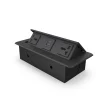 Nexa black pop-up multifunction socket open with ports visible Nexa flip-up socket in matte black finish for desks Side view of Nexa black desktop socket with cable ports Nexa pop-up power hub installed in modern office table Nexa multifunction desktop socket with HDMI, VGA, USB Closed Nexa black pop-up socket blending with desk surface