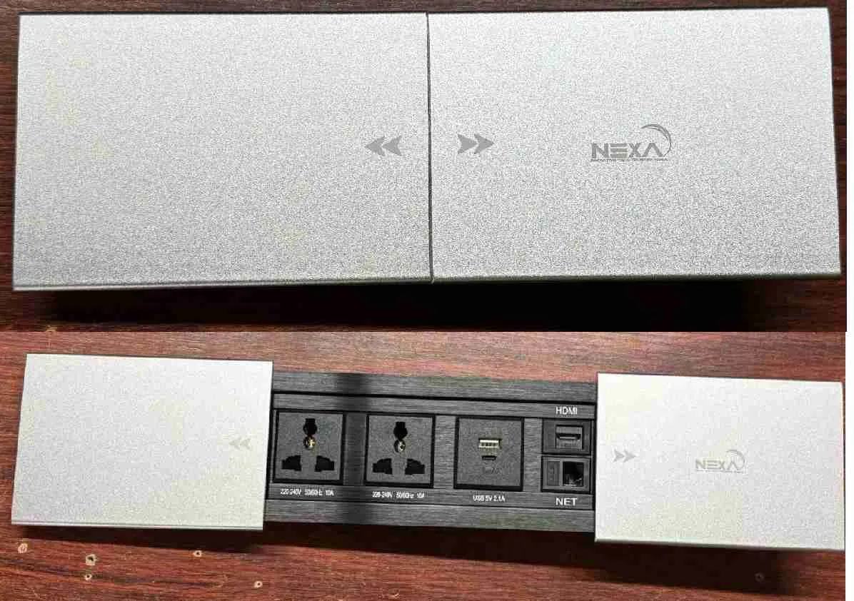 Nexa Multifunction Slide Cover Socket – Silver