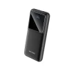 Vention FHOB0 power bank front view with built-in cables Vention 10000mAh power bank with LED display screen Side view of Vention FHOB0 fast charger black edition FHOB0 charging multiple devices with USB and built-in cables Close-up of Vention power bank output ports Vention power bank packaging box with included USB cable