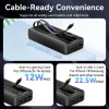 Built-in USB-C and Lightning cables on Vention Power Bank