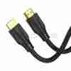 Vention AANBJ 5M HDMI 2.1 cable with gold-plated connectors HDMI 8K cable connected to TV and gaming console Coiled Vention 5-meter black HDMI cable Vention HDMI 2.1 cable plugged into home theater system Close-up of triple-shielded 28AWG HDMI cable build Product packaging for Vention 5M 8K HDMI cable