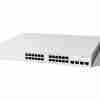 Cisco Catalyst 1300-24P-4G 24-Port PoE+ Switch Cisco Managed Switch with 4 SFP Uplink Ports Cisco C1300-24P-4G Silent Fanless Gigabit Switch Cisco 195W PoE+ Network Switch for Business Cisco Catalyst 1300-24P-4G Switch Front View Cisco Gigabit Layer 2/3 Switch with PoE and SFP