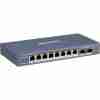 Hikvision DS-3E1510P-EI/M smart PoE switch angled front view Back panel view showing ports of DS-3E1510P-EI/M switch Hikvision Gigabit PoE+ switch for IP surveillance systems 8-port Hikvision switch with wall-mount design Hikvision DS-3E1510P-EI/M with VLAN and watchdog features Compact and durable metal switch from Hikvision for enterprise use