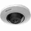 Hikvision DS-2CD2955G0-IS(U) fisheye IP camera front view 360° panoramic view camera with 5MP resolution IR-enabled fisheye CCTV camera for indoor surveillance Multi-display mode Hikvision fisheye camera ceiling mount DS-2CD2955G0-IS(U) with built-in microphone and IR Compact fisheye IP camera ideal for retail and office