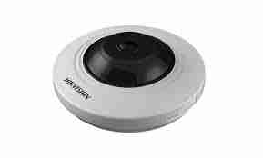Hikvision DS-2CD2955G0-IS(U) fisheye IP camera front view 360° panoramic view camera with 5MP resolution IR-enabled fisheye CCTV camera for indoor surveillance Multi-display mode Hikvision fisheye camera ceiling mount DS-2CD2955G0-IS(U) with built-in microphone and IR Compact fisheye IP camera ideal for retail and office