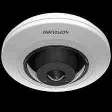 Hikvision DS-2CD2955G0-IS(U) fisheye IP camera front view 360° panoramic view camera with 5MP resolution IR-enabled fisheye CCTV camera for indoor surveillance Multi-display mode Hikvision fisheye camera ceiling mount DS-2CD2955G0-IS(U) with built-in microphone and IR Compact fisheye IP camera ideal for retail and office