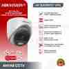 Hikvision DS-2CE70KF0T-LPFS indoor 3K ColorVu turret camera Smart hybrid light turret camera with built-in mic Hikvision indoor CCTV with white and IR light ColorVu turret camera with 2.8mm lens front view Hikvision TVI/AHD/CVI/CVBS switchable indoor camera Hikvision DS-2CE70KF0T-LPFS side angle for ceiling mount