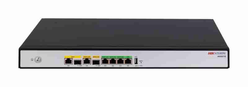 Hikvision AC Router Front View High-Performance Hikvision Business Router Hikvision Router 14Gbps Data Forwarding Hikvision Router with 288 AP Management Hikvision AC Router Multi-WAN Load Balancing Secure Hikvision Business Router for Networking