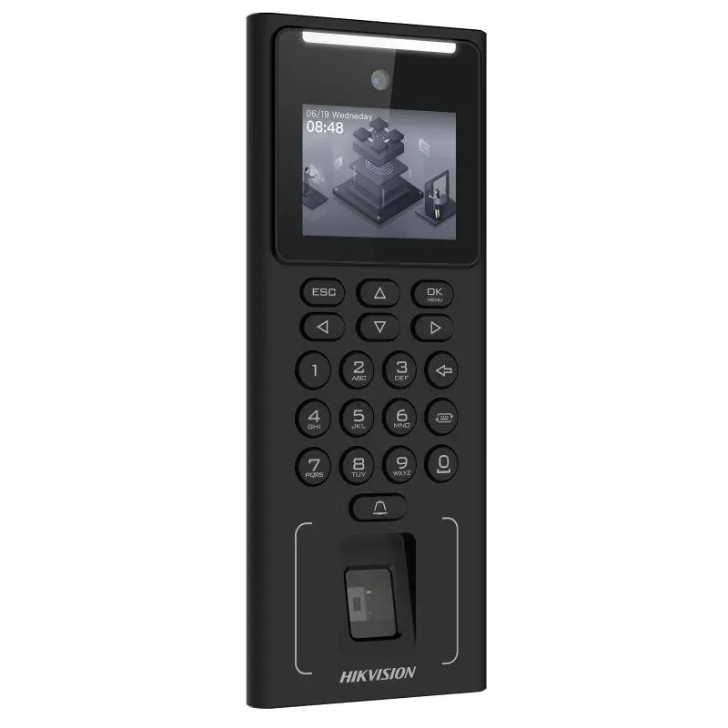 Hikvision Face Recognition Terminal Access Control 2MP Face Recognition Device with LCD Display Hikvision Facial Authentication Terminal Anti-Spoofing Face Recognition System Secure Entry Terminal with Card and Face Access Compact Hikvision Face Recognition Panel