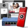 Hikvision IP Video Door and Indoor Station Kit Hikvision 7-Inch Touchscreen Indoor Station Full HD Hikvision Door Station with IR Night Vision Hikvision Video Intercom System with PoE Smart Door Entry System from Hikvision Surface-Mount Door Station and Indoor Unit by Hikvision