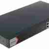 Front view of Hikvision DS‑3E1518P‑EI/M showing 16 PoE ports Rear panel highlighting SFP slot and uplink port Rugged metal chassis design of Hikvision switch LED status indicators for PoE and link activity Diagram of switch powering IP cameras with 300 m reach Rack-mounted setup of Hikvision DS‑3E1518P‑EI/M