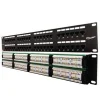 Giganet 48-port Cat6A UTP patch panel front view High-density 19-inch rack mount patch panel CAT6A Ethernet patch panel for structured cabling Giganet patch panel with 48 RJ45 ports Industrial-grade 48-port network patch panel Cat6A unshielded UTP patch panel rack-mounted