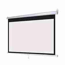 Wall Mount Projector Screen 127 x 127 cm Front View Compact 50x50 Inch Wall Mounted Projector Screen Matte White Fabric Projector Screen for Clear Display Wall Mounted Projector Screen Easy Installation Kit Durable Construction of Wall Mount 127x127 cm Screen Projector Screen Installed on Wall – 50x50 Inches Size