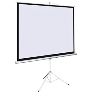 Wall Mount Projector Screen 127 x 127 cm Front View Compact 50x50 Inch Wall Mounted Projector Screen Matte White Fabric Projector Screen for Clear Display Wall Mounted Projector Screen Easy Installation Kit Durable Construction of Wall Mount 127x127 cm Screen Projector Screen Installed on Wall – 50x50 Inches Size