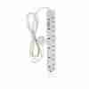 Power Max 6-Way Socket Extension Cable with Surge - 3 meters - White
