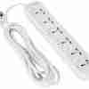 Power Max 6-Way Socket Extension Cable with Surge - 3 meters - White