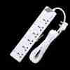Power Max 6-Way Socket Extension Cable with Surge - 3 meters - White