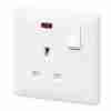 Powermax 13A 1gang Socket Metallic