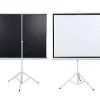 Projector Screen Manual 203 x 203 cm with Tripod 80 by 80 Inches Projection Screen Tripod Stand Portable Projector Screen for Home Theater 203x203cm Manual Projection Screen Matte White Adjustable Height Tripod Projector Screen Foldable Tripod Projection Screen 80 Inch