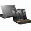ASUS TUF Gaming F15 FX507VI front view showcasing 15.6" FHD 144Hz display Side profile highlighting USB and HDMI ports Backlit Chiclet Keyboard with Aura Sync lighting Mecha Gray chassis with TUF logo Cooling vents and rear design of ASUS TUF Gaming F15 Close-up of NVIDIA GeForce RTX 4070 GPU branding