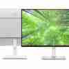 Front view of Dell S2425H 23.8" FHD Monitor in Ash White. Side profile showcasing the slim design of the Dell S2425H monitor. Rear view highlighting the textured back of the Dell S2425H monitor. Close-up of the integrated 5W speakers on the Dell S2425H monitor. Dell S2425H monitor displaying vibrant visuals on its IPS panel. Dell S2425H monitor connected to a laptop via HDMI.
