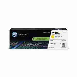 HP 230A Yellow Original LaserJet Toner Cartridge Front View HP 230A Toner Cartridge Packaging HP W2302A Toner Cartridge Side Angle HP 230A Installed in Color LaserJet Pro Printer Close-up of HP 230A Toner Cartridge Label HP 230A Toner Cartridge with Recycling Guide