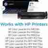 HP 410A Black Original LaserJet Toner Cartridge Front View HP 410A Toner Cartridge Packaging HP CF410A Toner Cartridge Side Angle HP 410A Installed in Color LaserJet Pro Printer Close-up of HP 410A Toner Cartridge Label HP 410A Toner Cartridge with Recycling Guide