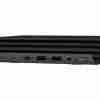 Front view of HP Elite Mini 800 G9 Desktop PC showcasing compact design Rear panel displaying various connectivity ports Included HP 125 Wired Mouse and HP 320K Wired Keyboard Side profile highlighting sleek black finish Top view emphasizing compact footprint Close-up of USB-C and USB-A ports on the front panel