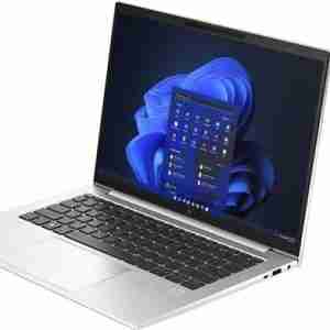 HP EliteBook 840 G10 top view showing 14” WUXGA screen Side profile showing Thunderbolt and USB-A ports Natural Silver design with backlit keyboard Close-up of fingerprint reader and spill-resistant keys Bang & Olufsen branding for premium audio setup Front view highlighting 5MP IR camera with privacy shutter