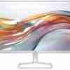 HP Series 5 524sw 23.8" FHD Monitor front view in white finish Side profile showing ultra-slim bezel design of HP 524sw Rear view of HP Series 5 monitor with ports and tilt stand HP monitor displaying vibrant IPS visuals on a minimalist desk Close-up of HP Eye Ease certification badge on screen Box contents including HP 524sw monitor, HDMI cable, and power adapter