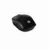 Top view of HP Wireless Mouse 200 in black Side profile showcasing ergonomic design of HP Mouse 200 HP Wireless Mouse 200 with USB receiver Close-up of HP Mouse 200's scroll wheel and buttons HP Mouse 200 alongside its packaging HP Wireless Mouse 200 in use with a laptop on a